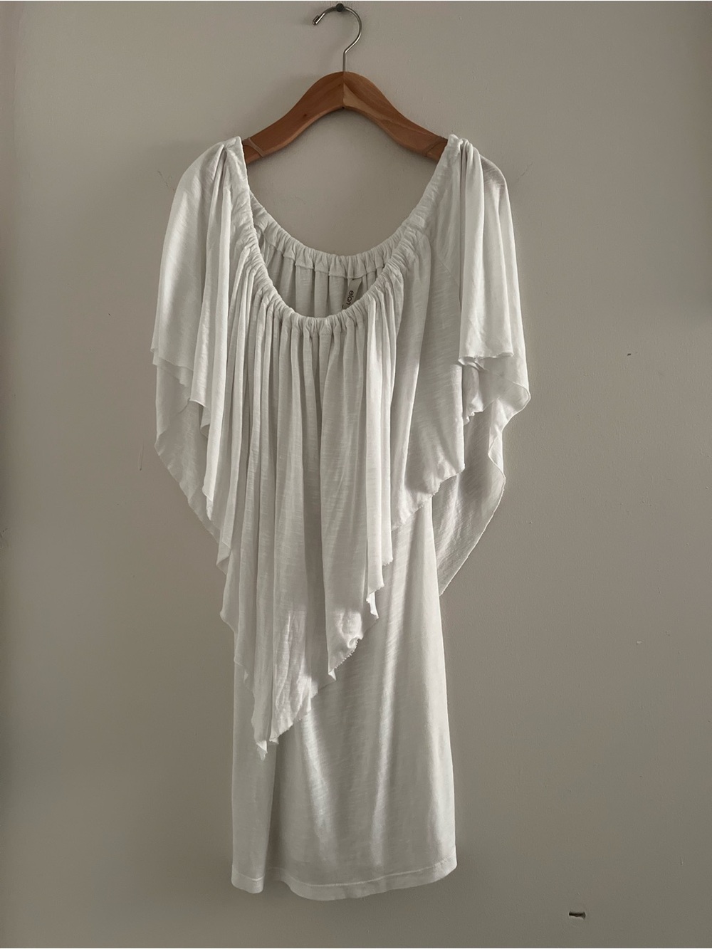 Source Unknown White Flutter Sleeve Mini Dress